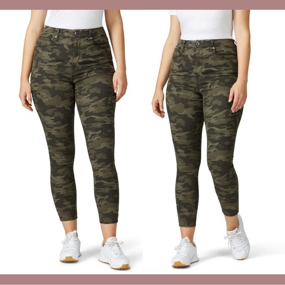 NEW‎ Good American [ Plus size 24 ] Good Waist Skinny Jeans in Camo Green - Picture 3 of 16